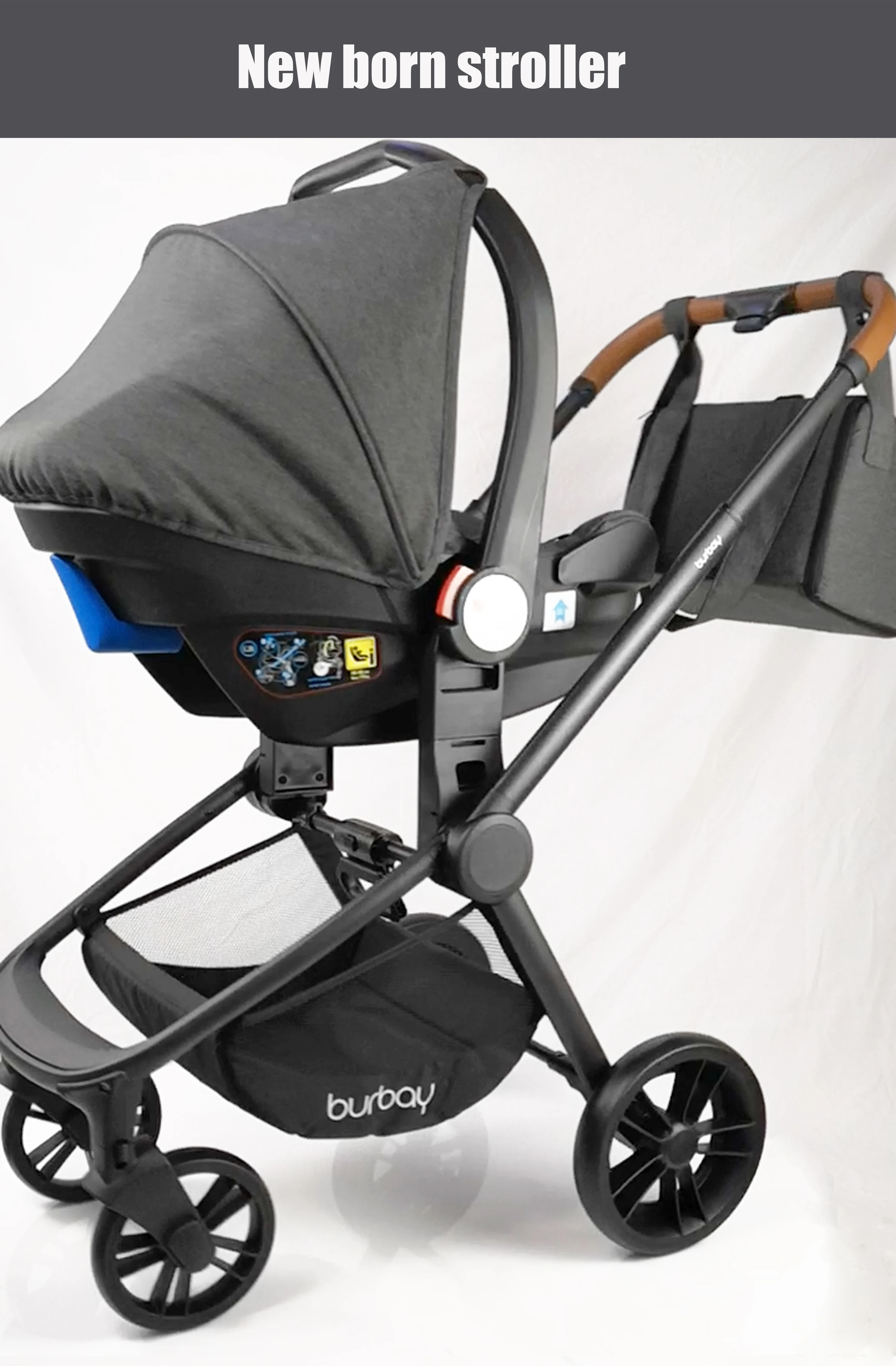 3 в 1 Детские коляски burbay с высоким обзором коляска складной золотой для