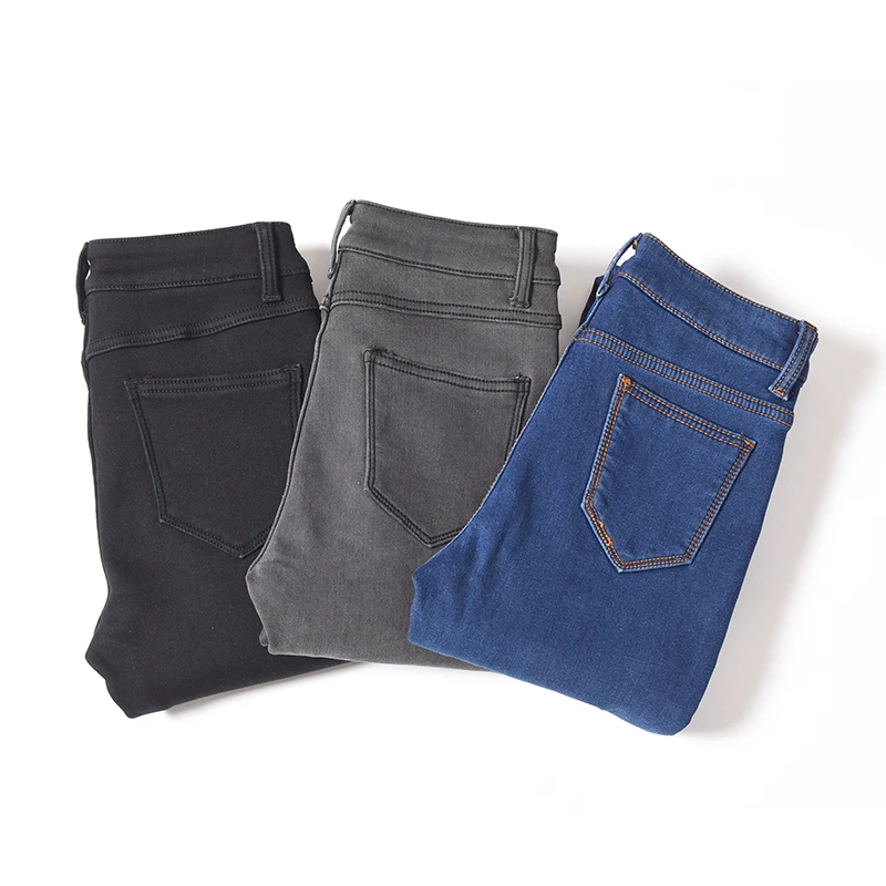 Jeans For Women Winter Plus Size 40 warm Velvet Thicken Skinny Jeans High waist ladies Stretch Denim Pencil Pants trousers