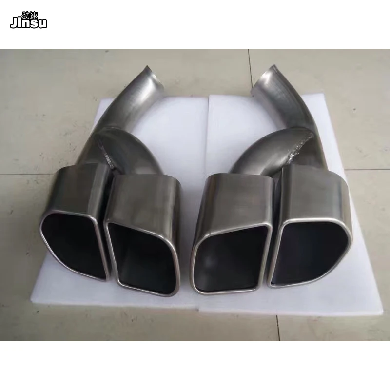 Серебряные квадратные выхлопные наконечники глушитель труба для Porsche Cayenne 958 2 2015