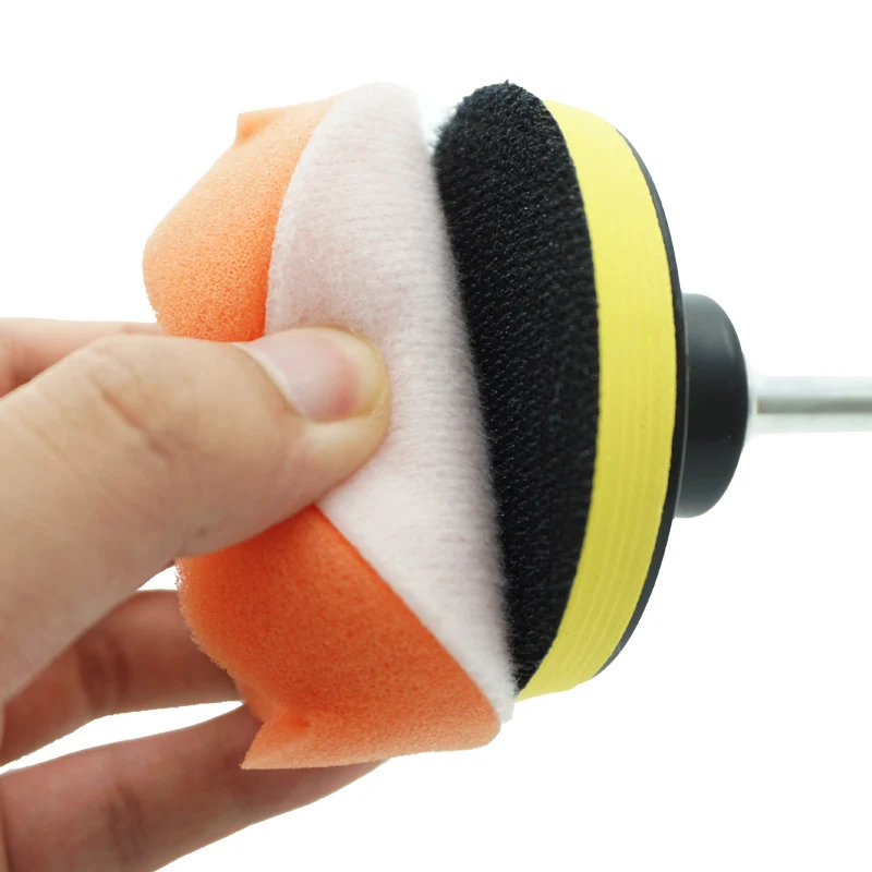 

7pcs/set 3" Car Sponge Polishing Pad Set Polishing Buffer Waxing Adapter Drill Kit for Auto Body Care Headlight Restoration Kit