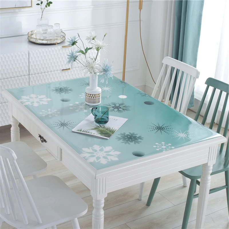 PVC Table Cover Desk Pad Soft Glass Color Transparent Waterproof Tablecloth for Kitchen Dining Coffee 1.0mm | Дом и сад