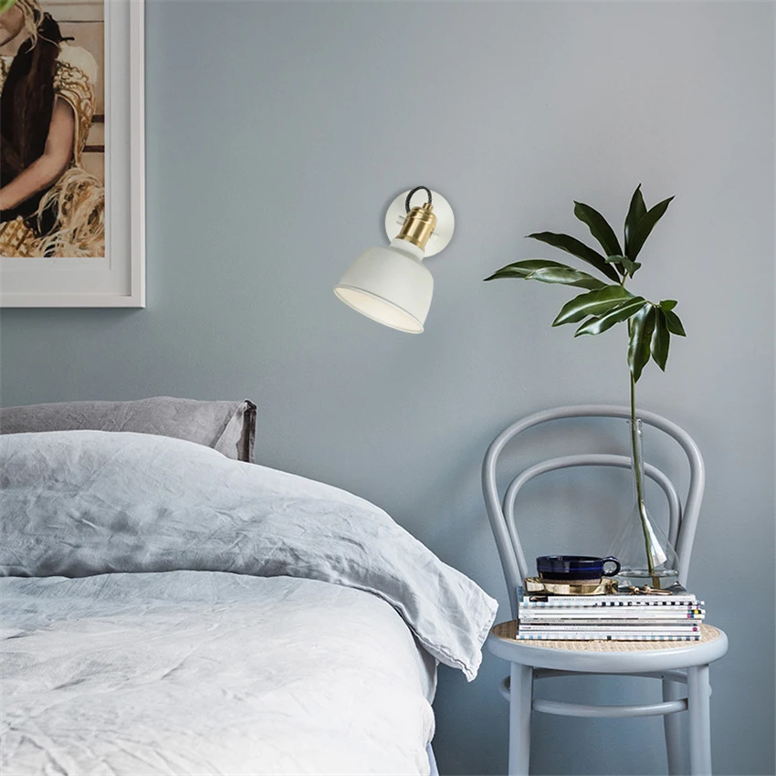 Скандинавский прикроватный светильник с проводным выключателем настенные лампы