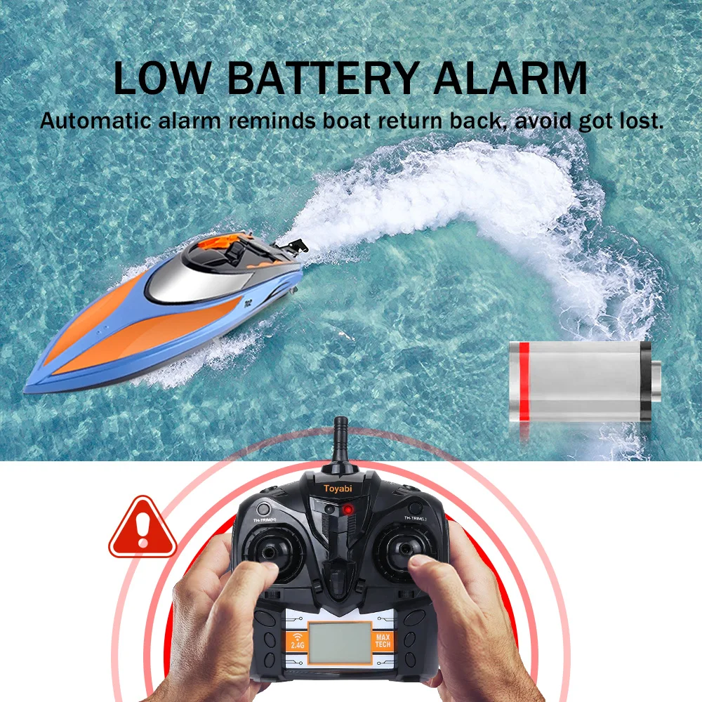 Радиоуправляемая лодка 30 км/ч высокоскоростная гоночная с дистанционным
