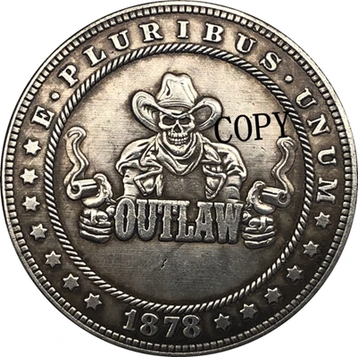 Hobo никелевая монета 1878 CC США Morgan Dollar копия типа 164|Безвалютные монеты| |