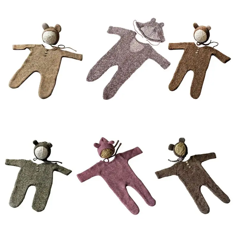 

Комбинезон для новорожденных реквизит для фотосъемки боди для маленьких девочек и мальчиков комплект шапок