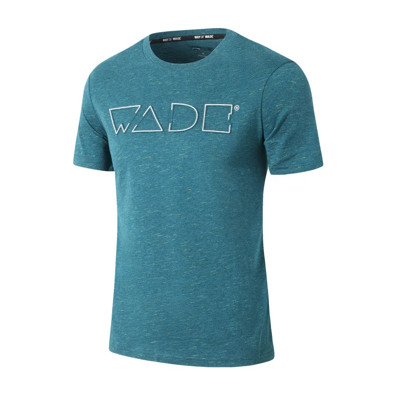 Li-Ning Мужская серия WADE футболка с коротким рукавом, обычная посадка, хлопок, дышащая подкладка, спортивный топ, футболка AHSP177 MTS3081 - Цвет: AHSP177-4H