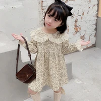 beautiful floral kids dress spring summer baby girls warm tops bottoming children clothes special occasion long sleeve high qual