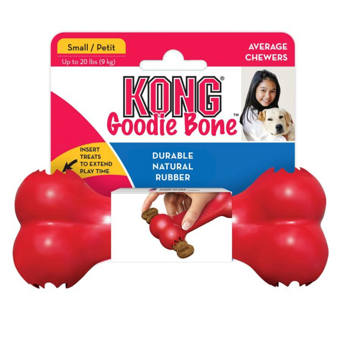 S-Size KONG Classic Goodie Bone Dog Toy
