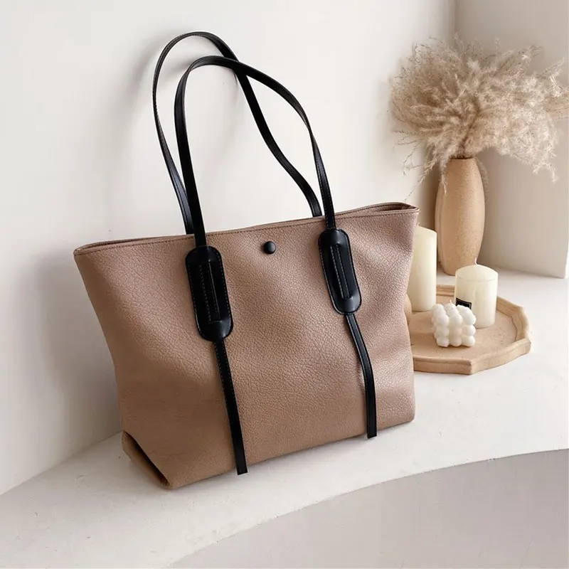 

ACELURE Designers High Capacity Women Casual Tote Bags Solid Color Soft PU Leather Crossbody Shoulder Bags Female Hasp Satchels