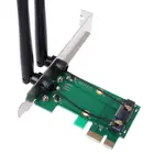 Беспроводная карта 57EC WiFi Mini PCI-E Express к адаптеру PCI-E 2 антенны Внешний ПК