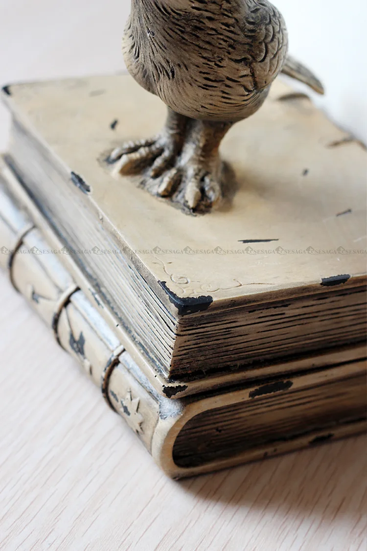 Vintage American Resin Bird Bookend Antique Magazine Books Holder Book Safe Table Storage Home Office Decor Desk Accessories