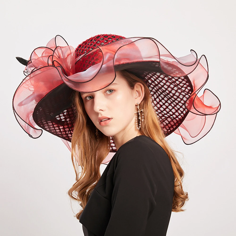 FS летние сетчатые шляпы из органзы для женщин пляжные вуалетки головные уборы