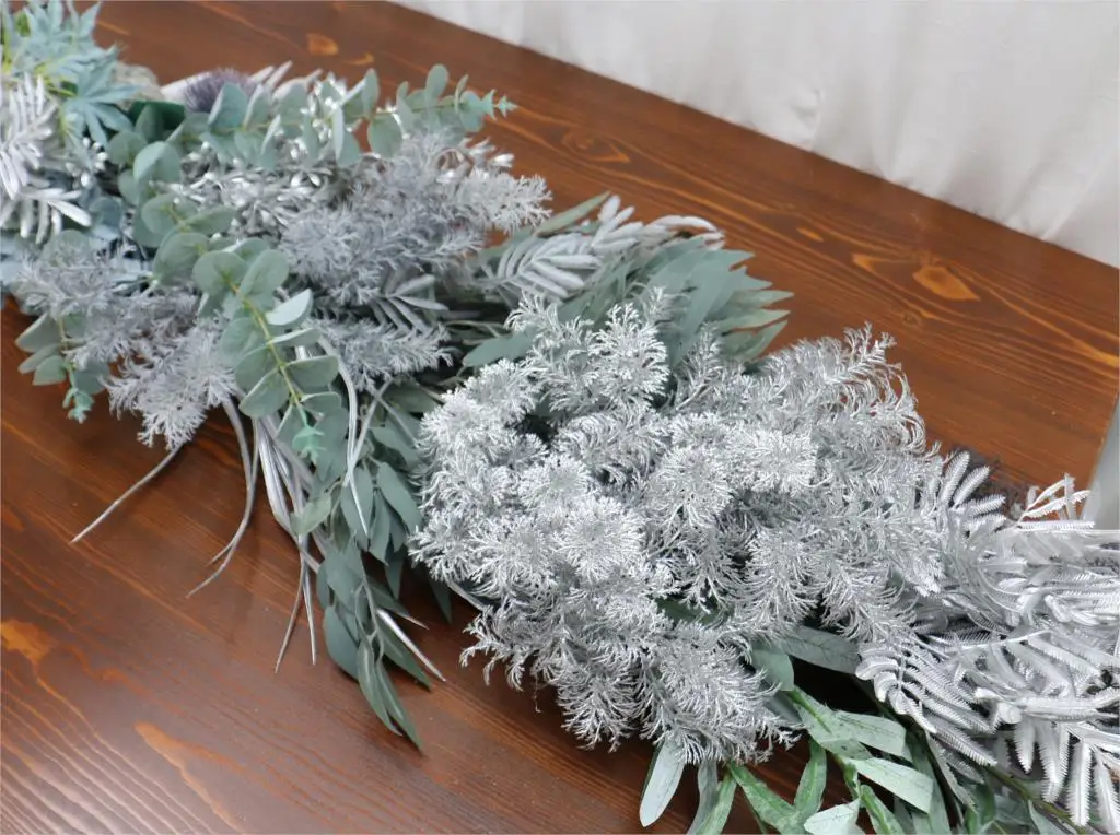 DIY Свадебный декор Цветочная композиция Серебряная серия искусственный цветок, лист, пластик, шелк, растения, различные стили, вечерние материалы для дома