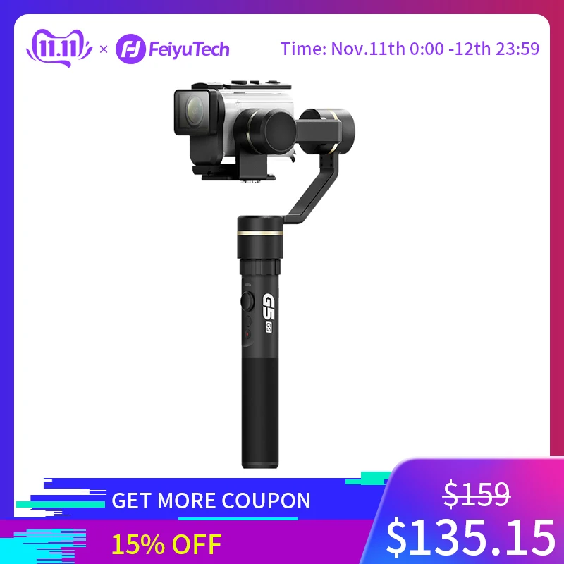FeiyuTech Feiyu G5GS 3-осевая карманная экшн Камера Gimbal брызгозащищенное стабилизатор для sony X3000 X3000R AS50 AS50R