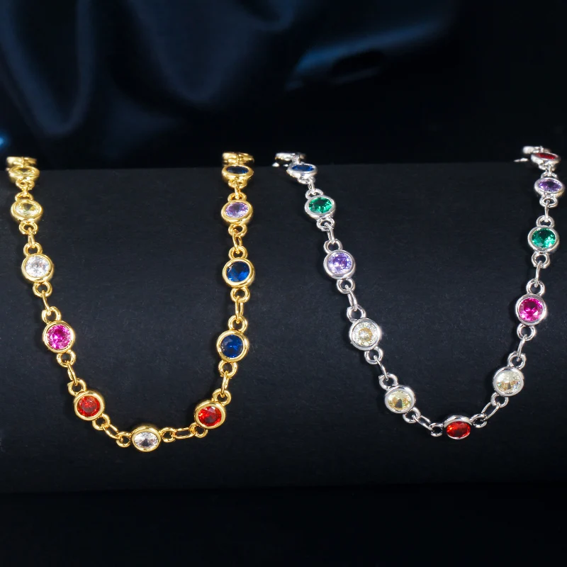 CWWZircons 50cm Multi Color Round CZ Crystal Beads DIY Chain Necklace Bracelet Jewelry Making Accessories Handmade Finding D007 | Украшения