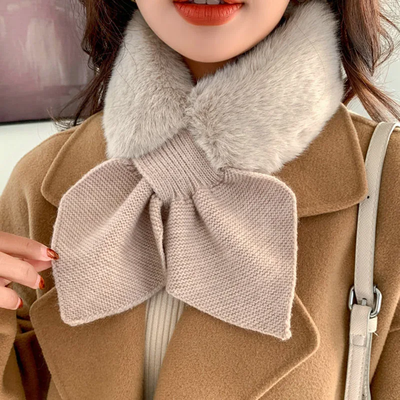 Плюшевый нагрудник с перекрестным узором Новинка Осень-Зима ветрозащитный