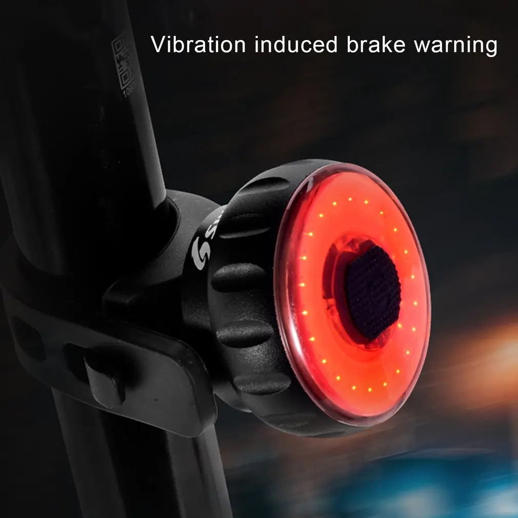 

2021 New Smart Bicycle Tail Rear Light Auto Start Stop Brake IPX6 Waterproof USB Charge Cycling Tail Taillight Bike LED Lights