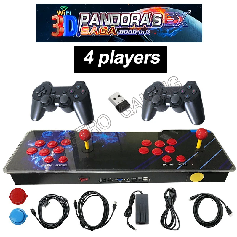 Wi-Fi аркадная консоль Pandora Box EX 8000 в 1 поддерживает 3D игровой выделенный режим ручки