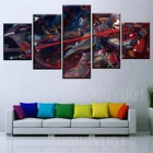 Картина на холсте, 5 панелей, Genji And Hanzo Overwatch, домашний декор, игровой постер, Картина на холсте для гостиной, Куадрос