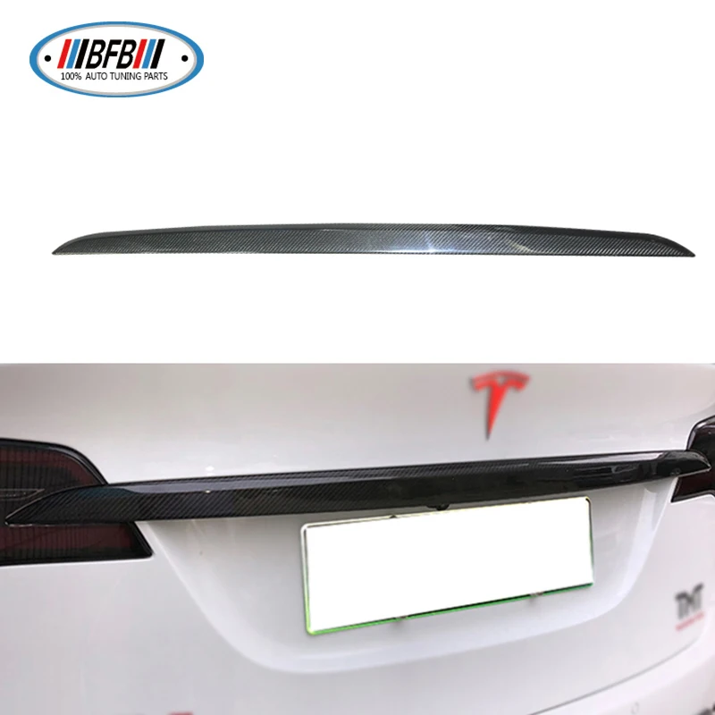 

Matte Real Dry Carbon Fiber Rear Trunk Tailgate Decoration Trims Fit For Tesla Model X 2016+