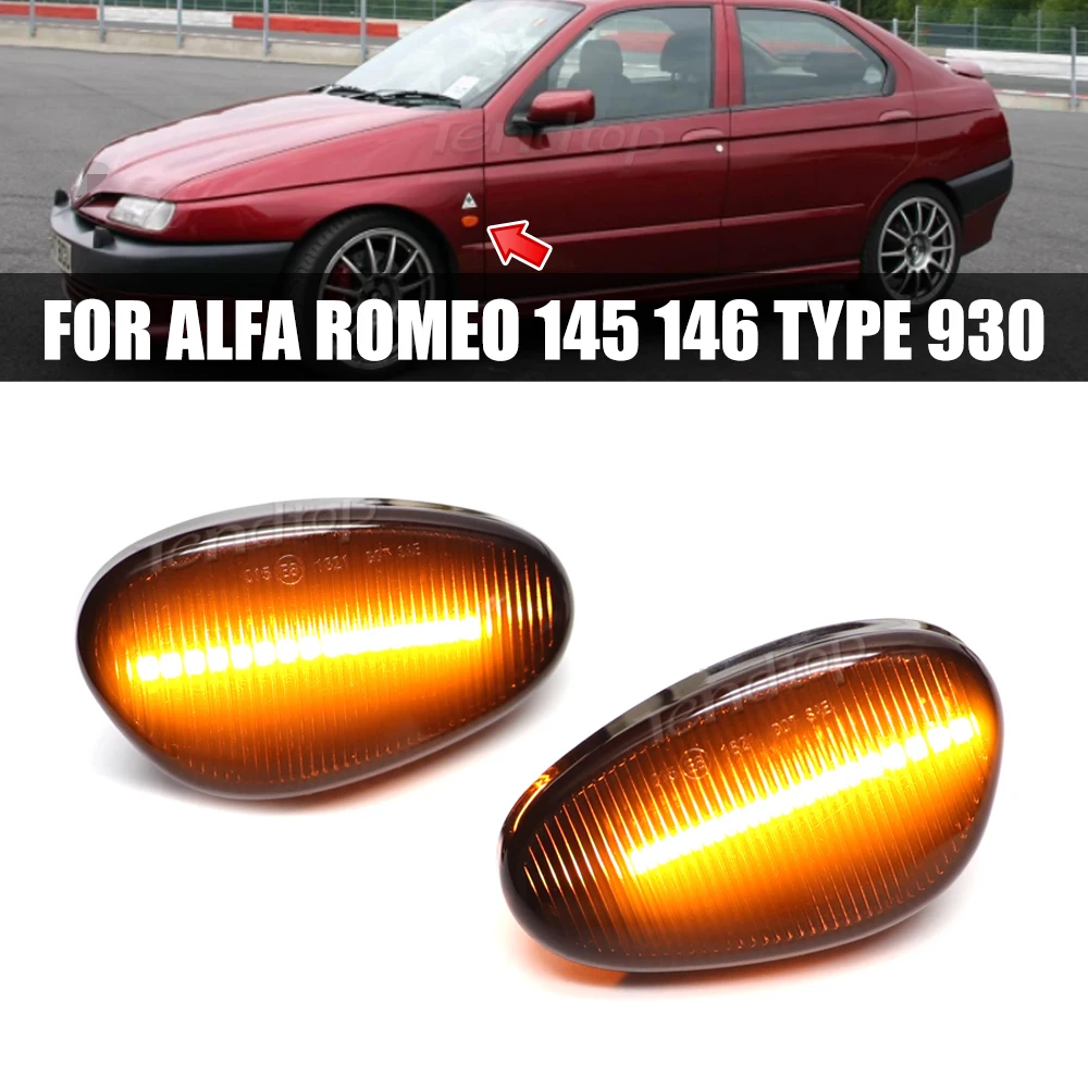 

For Alfa Romeo 145 146 Type 930 12/94-1/01 Side Marker Led Dynamic Turn Signal Light Flasher Indicator Blinker Lamp 1 Pairs Bulb