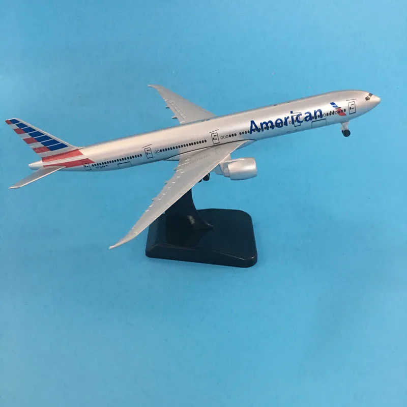 Фото 20 см американские авиалинии Боинг 777 модель самолета США B777 модель самолета 16 см сплав металла литая Игрушечная модель самолета №5