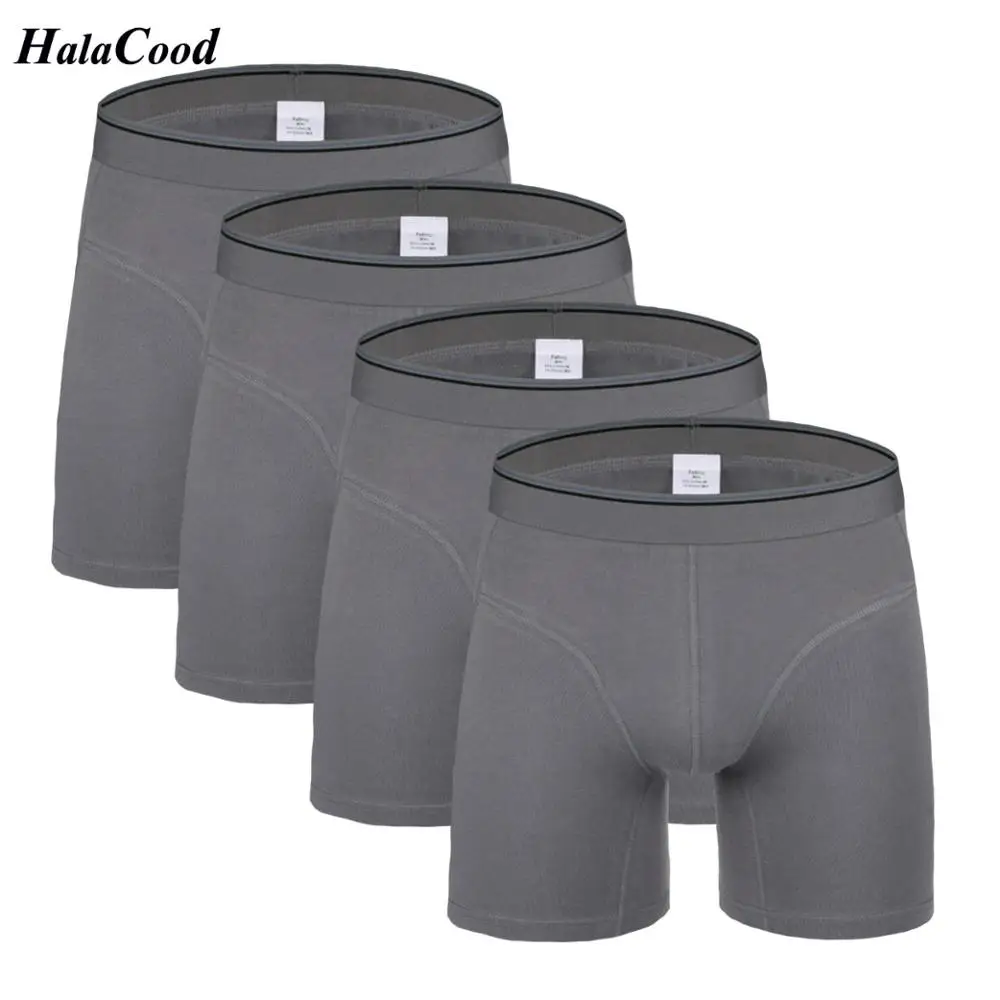 4 шт./лот мужские хлопковые длинные Боксеры Шорты высококачественное Мужское