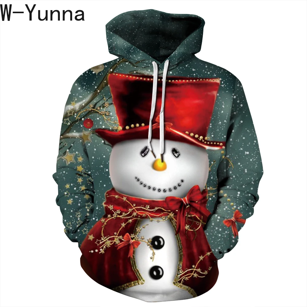 W-Yunna новинка 2019 года свободная толстовка с капюшоном и принтом в виде