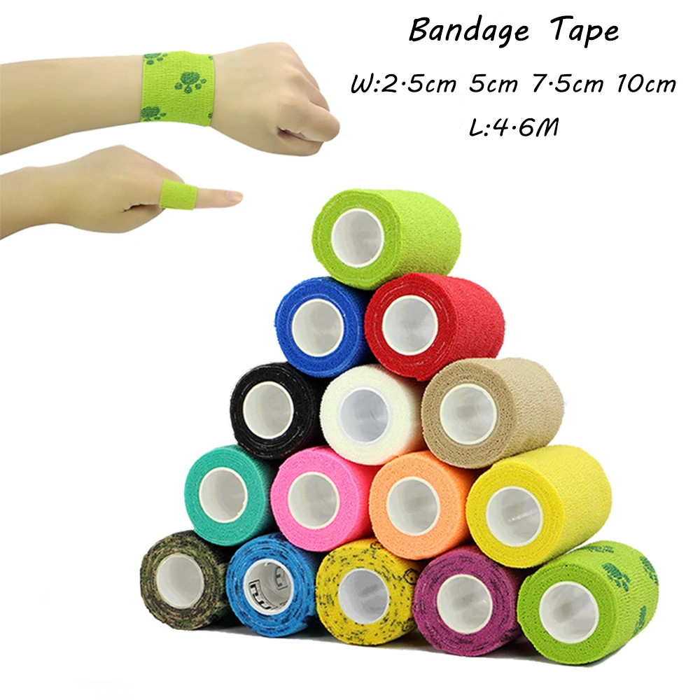 

4 Sizes/set Sport Self-locking Bandages Boxing Elastic Self-adhesive Bandage Tapes Kinesio Ankle Kinesiology Tape Hemostatic