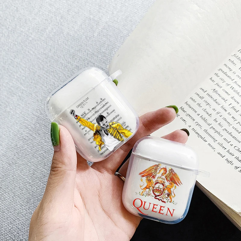 Freddie Mercury Rainha Полоса мягкий корпус Bluetooth беспроводные наушники чехол для Apple Airpods