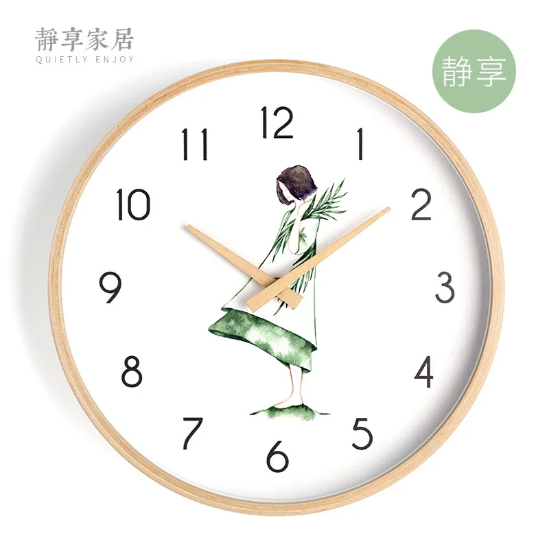 Креативные настенные часы в скандинавском стиле современный деревянный каркас