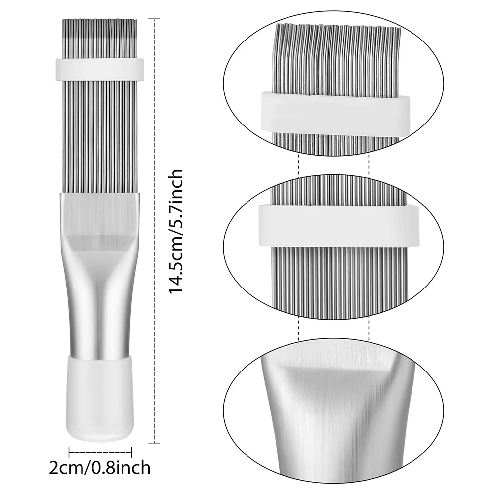 4 Pieces Air Conditioner Condenser Fin Cleaning Brush AC Comb Stainless Steel Refrigerator Cleaner Whisk | Бытовая техника