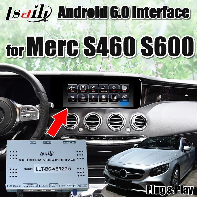 LsailtAndroid 7 1 GPS навигация видео Интерфейс коробка для Mercedes Benz 2015-2019 NTG5.0-5.4