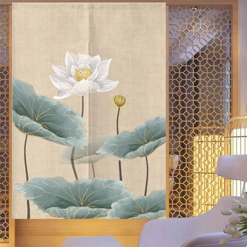 Китайская дзэн Лотос дверная занавеска разделительная кухня фэн-шуй