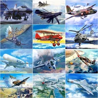 chenistory paint by number diy fighter plane for children kits drawing 40x50cm canvas handpainted picture art gift home de