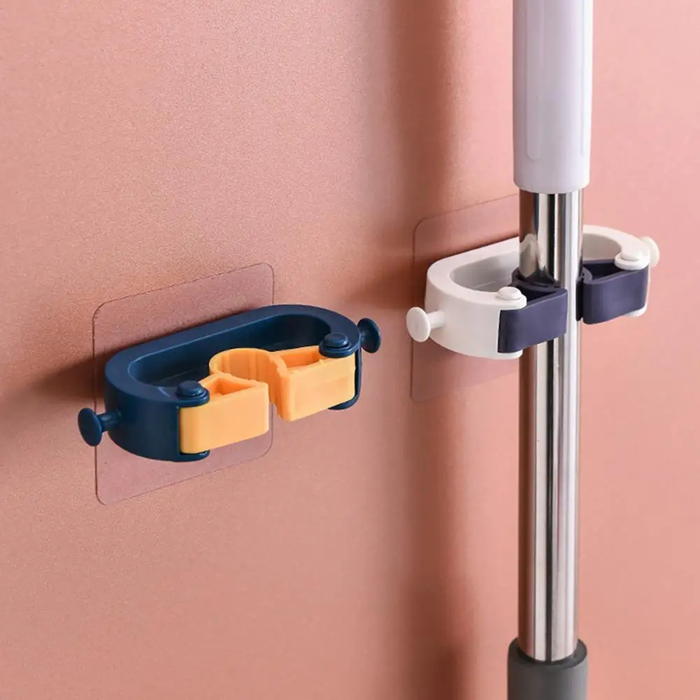 

Punch-free mop clip Self-adhesive Mop Rack Versatile ABS Super Anti-Slip Mop Holder Hook for Brooms Accessories
