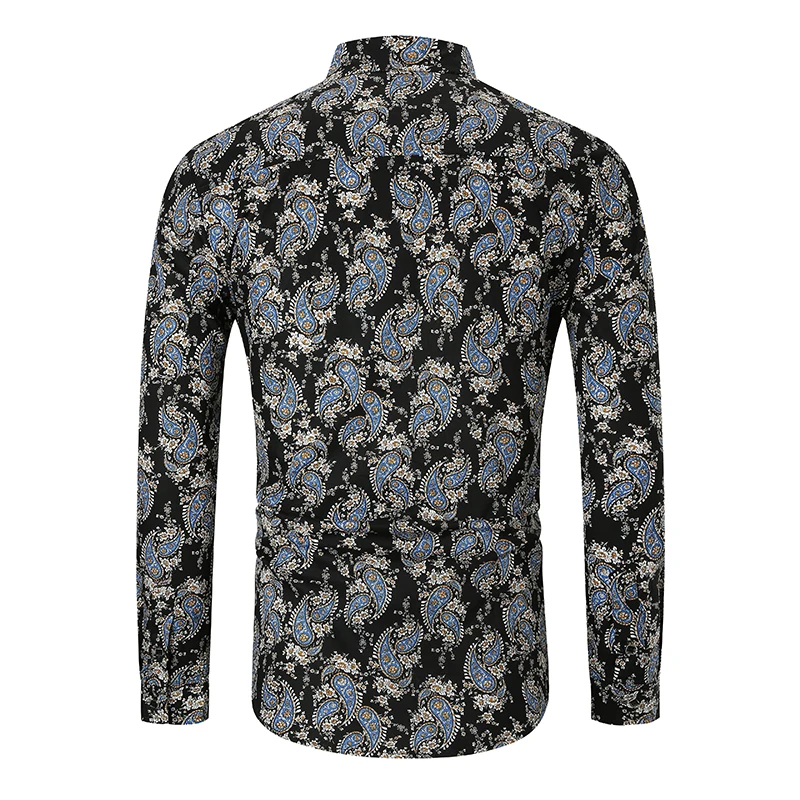 Рубашка Boutique Paisley мужская с длинным рукавом повседневная приталенная для