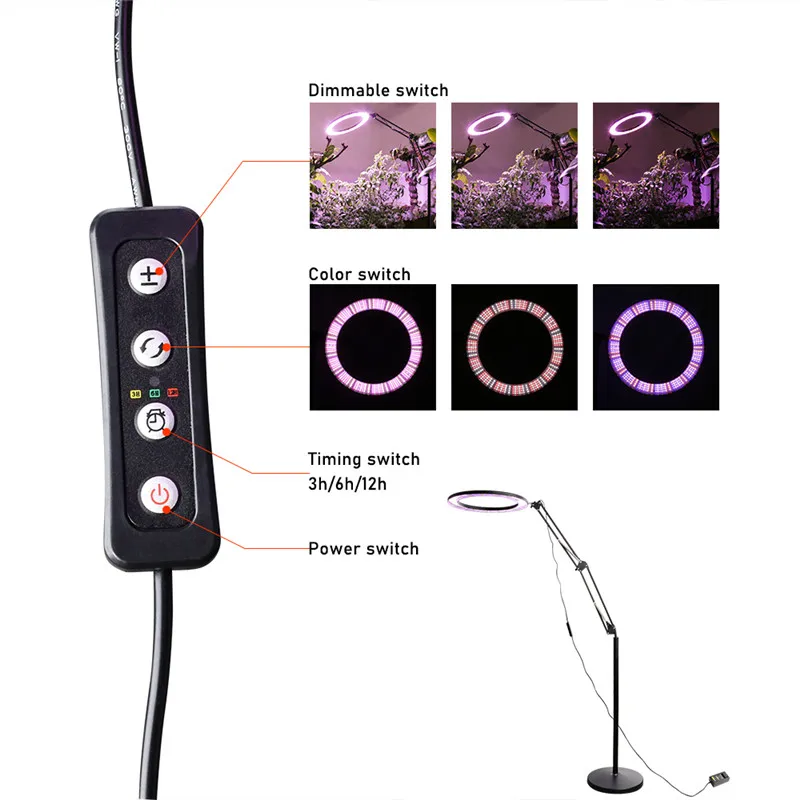180W Dimming LED Grow Light Plant Lamps Full Spectrum Phyto Lamp Timer For Indoor Growing Plants Flower Growbox Tent Phytolamps |