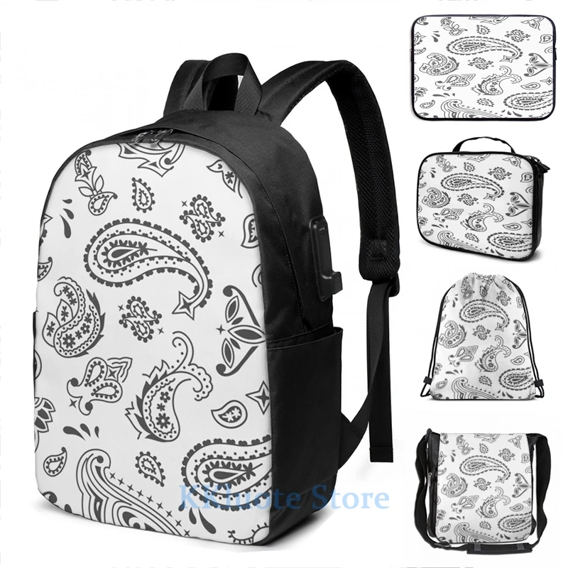 Забавная бесшовная Бандана с графическим принтом белый usb рюкзак для зарядки