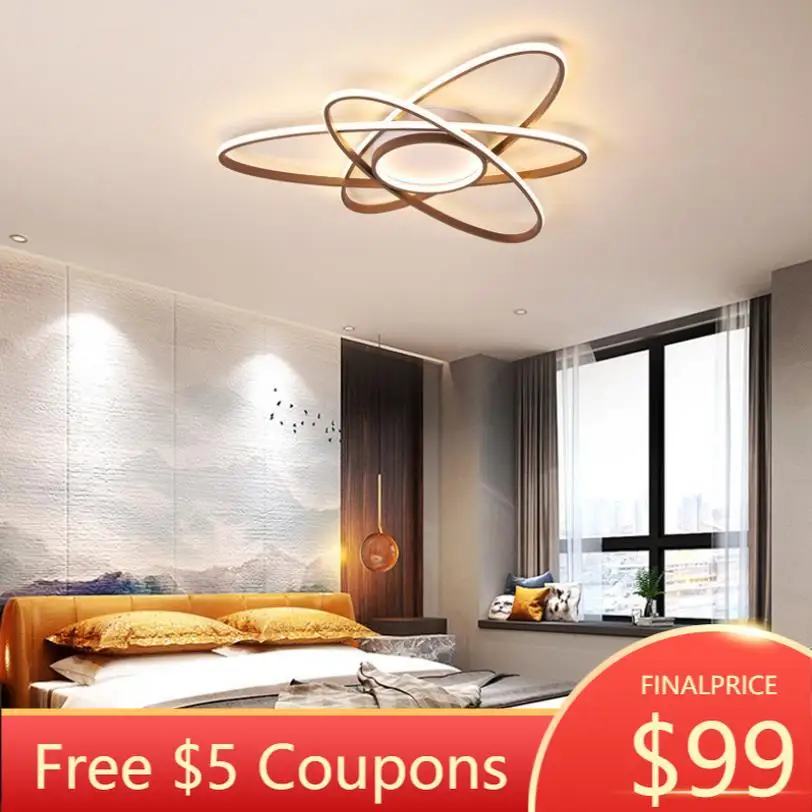 Creative Modern LED Chandelier Bedroom Lamp Dining Room hardware Surface Mount Chandelier lighting Size 60/85/98/120CM