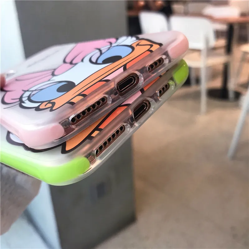 Милая мультяшная Пара Прозрачный Дональд Дак Дейзи для iphone 6 6S 7 7plus 8 8Plus iphone X XR 11 pro MAX чехол для телефона