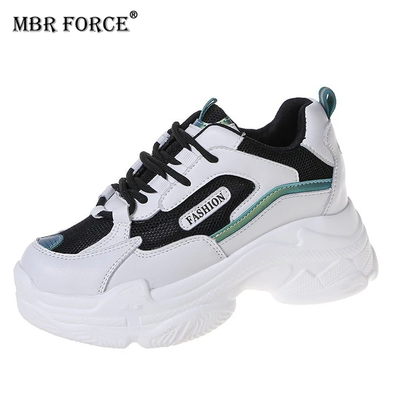MBR FORCE/Новинка Белые дышащие женские кроссовки на массивном каблуке Женская обувь
