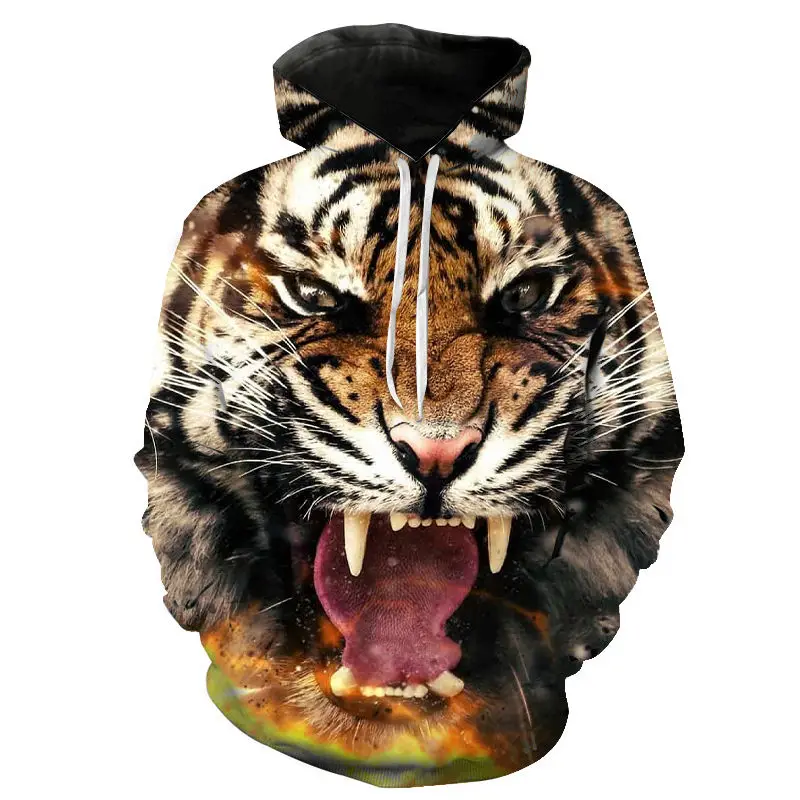 

New 3D Print Hoodies Animal Hooded Pullovers Cool Tiger Hoodies Men Women Children Streetwear Sweatshirts black Hoody clothes