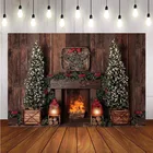Фон для фотографии, Рождественское украшение, дерево, ретро, винтаж, деревянная стена, камин, Рождественские фоны для фотостудии