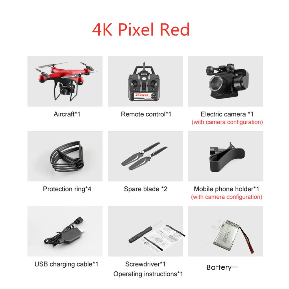 4K Pixel red 1B Дрон S32T Поворотная камера HD Антенна Quadrangle wifi fpv Дрон RC вертолет камера Вертолет камера Квадрокоптер полёт 20 минут - Цвет: 4K Pixel red 1B