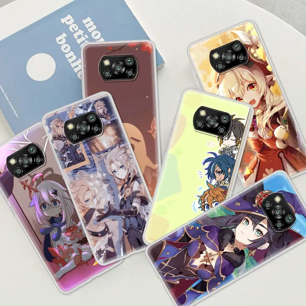 

Genshin Impact Cute Case For Xiaomi Mi Poco X3 NFC 9T 10T Lite Note 10 Pro 5G 11 10S M3 9 SE Frosted Soft Phone Cover Funda