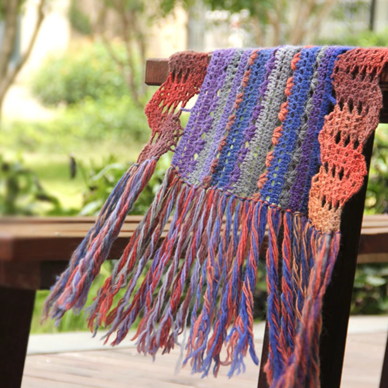 Длинная окрашенная шерстяная пряжа для вязания крючком 50 г толстые шерстяные