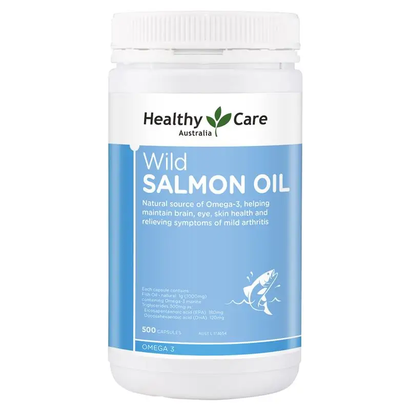

Healthy Care Wild Salmon Oil 1000mg 500Capsule Omega3 Fatty Acids Natural Orange Oil Heart Brain Arthritis Health Joint Mobility