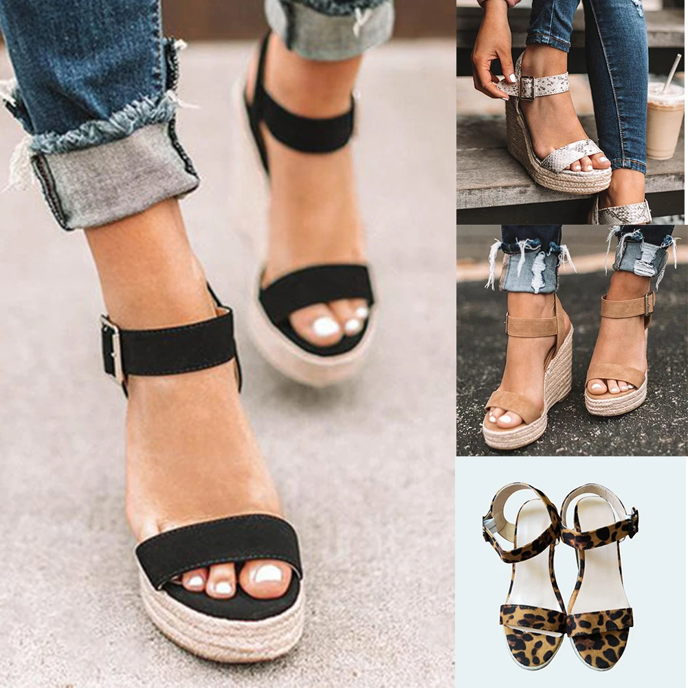 2019 г. новые модные летние женские босоножки на танкетке летняя дышащая женская