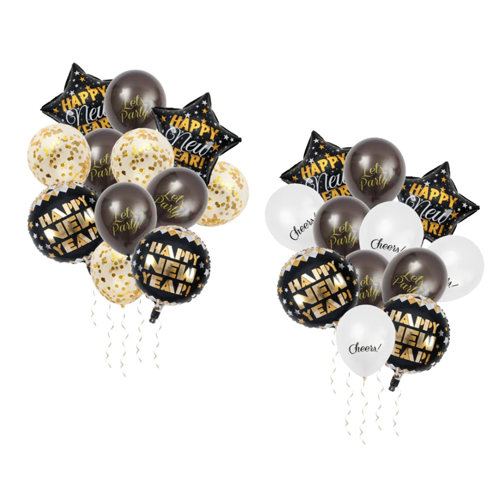 

12x Foil Confetti Balloon New Year Eve Holiday Party Celebration Decorations